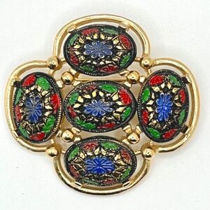 Sarah Coventry 1968 Vintage Light of the East Mosaic Look Pin Brooch